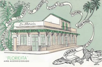 Кубинский ром: бар Floridita в Гаване, старинная открытка
